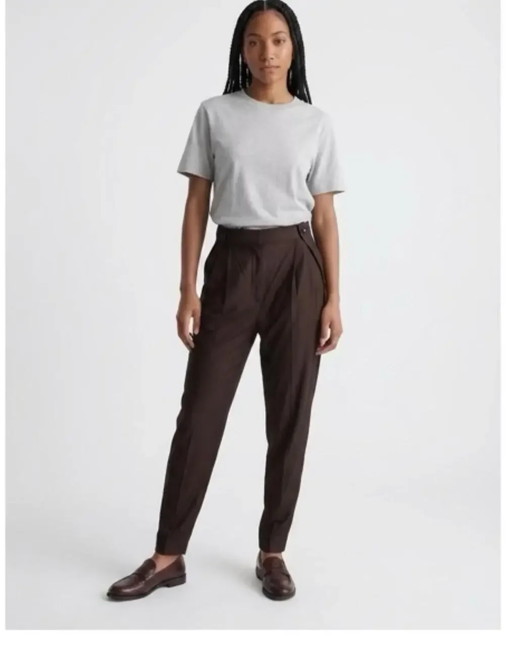 Burberry Women’s Black Chiffon And Jersey Tailored Trousers With Strap Detail... - Picture 11 of 16